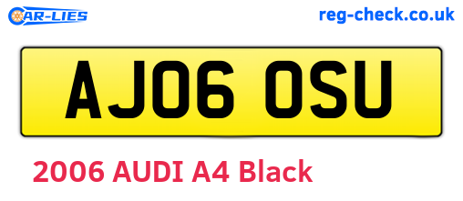 AJ06OSU are the vehicle registration plates.