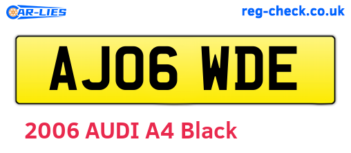 AJ06WDE are the vehicle registration plates.
