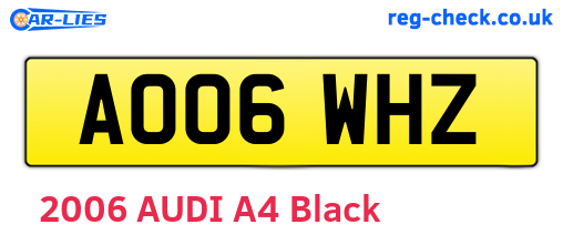 AO06WHZ are the vehicle registration plates.