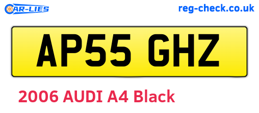 AP55GHZ are the vehicle registration plates.