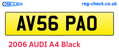 AV56PAO are the vehicle registration plates.