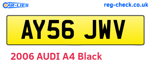 AY56JWV are the vehicle registration plates.