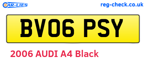 BV06PSY are the vehicle registration plates.