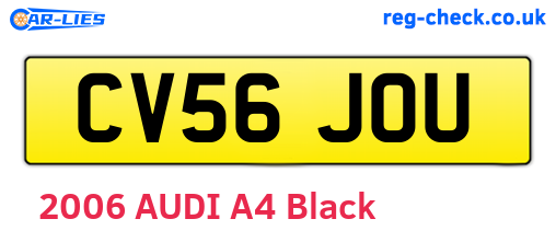 CV56JOU are the vehicle registration plates.