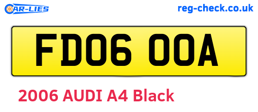 FD06OOA are the vehicle registration plates.