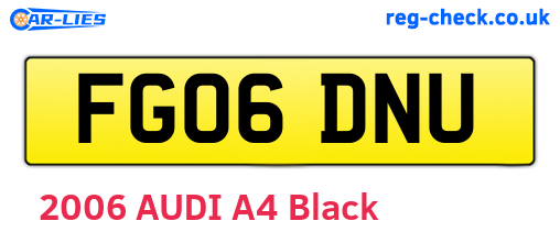 FG06DNU are the vehicle registration plates.