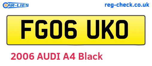 FG06UKO are the vehicle registration plates.