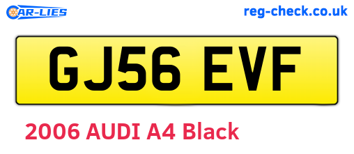 GJ56EVF are the vehicle registration plates.