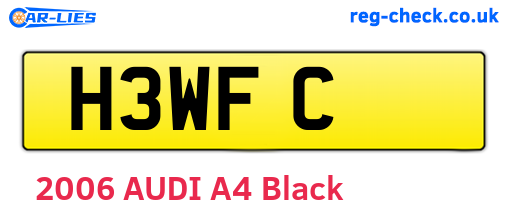 H3WFC are the vehicle registration plates.