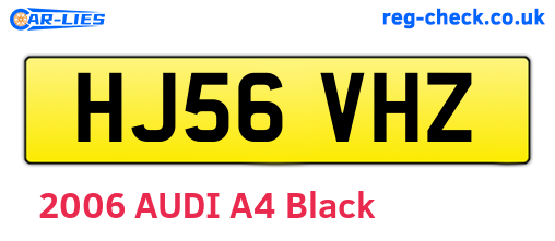 HJ56VHZ are the vehicle registration plates.