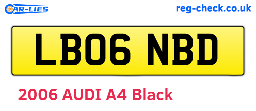 LB06NBD are the vehicle registration plates.