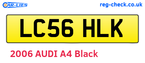 LC56HLK are the vehicle registration plates.