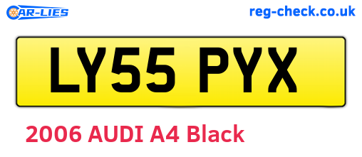 LY55PYX are the vehicle registration plates.