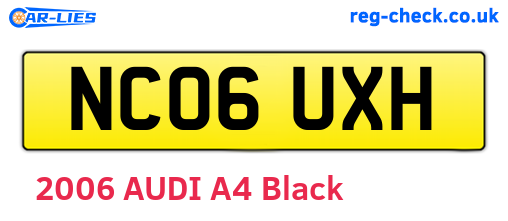 NC06UXH are the vehicle registration plates.