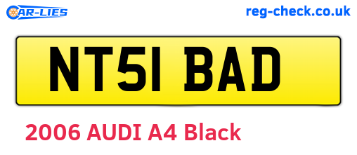 NT51BAD are the vehicle registration plates.