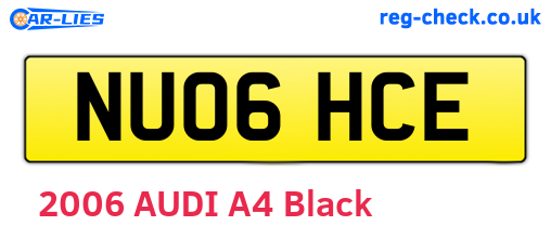 NU06HCE are the vehicle registration plates.