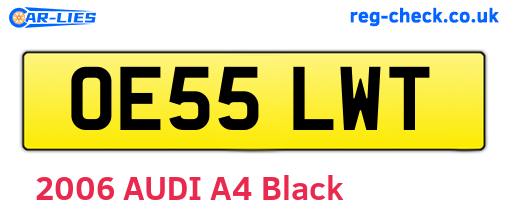OE55LWT are the vehicle registration plates.