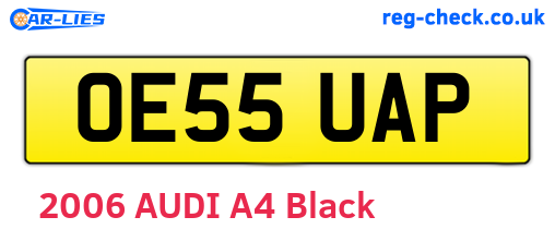 OE55UAP are the vehicle registration plates.
