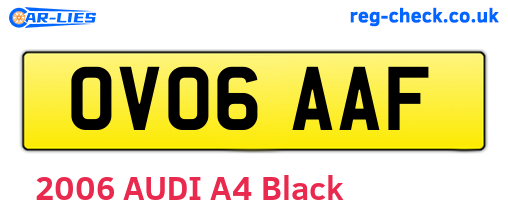 OV06AAF are the vehicle registration plates.