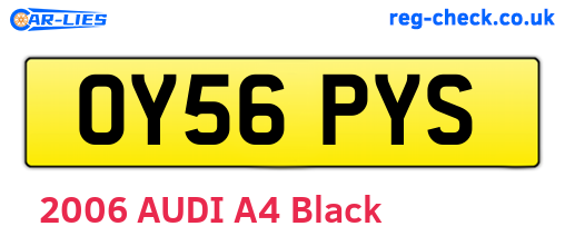 OY56PYS are the vehicle registration plates.