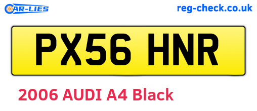 PX56HNR are the vehicle registration plates.