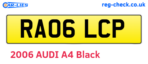 RA06LCP are the vehicle registration plates.