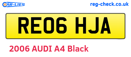 RE06HJA are the vehicle registration plates.