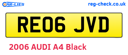 RE06JVD are the vehicle registration plates.