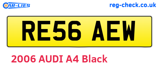RE56AEW are the vehicle registration plates.