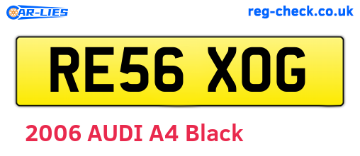 RE56XOG are the vehicle registration plates.