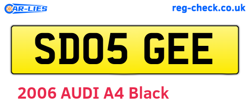 SD05GEE are the vehicle registration plates.