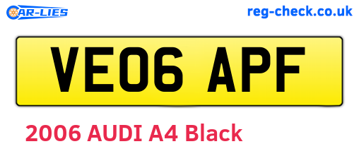 VE06APF are the vehicle registration plates.