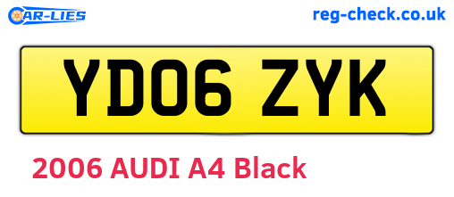 YD06ZYK are the vehicle registration plates.