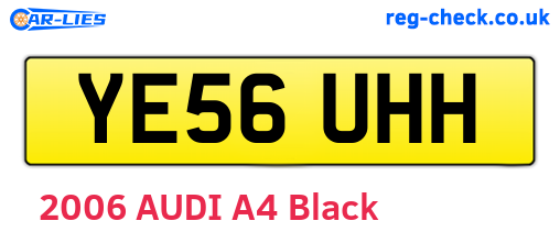 YE56UHH are the vehicle registration plates.