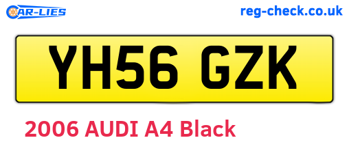 YH56GZK are the vehicle registration plates.