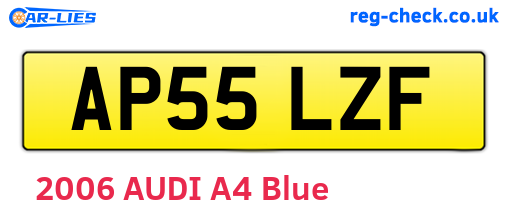 AP55LZF are the vehicle registration plates.