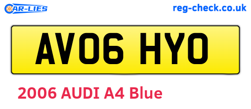 AV06HYO are the vehicle registration plates.