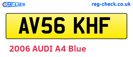 AV56KHF are the vehicle registration plates.