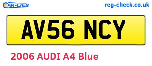 AV56NCY are the vehicle registration plates.