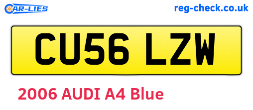 CU56LZW are the vehicle registration plates.