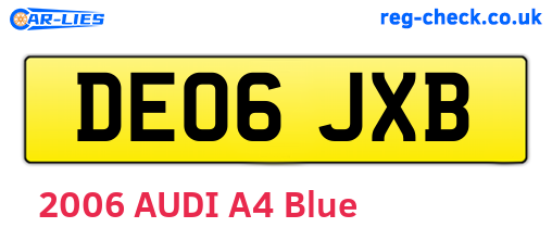 DE06JXB are the vehicle registration plates.