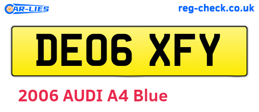 DE06XFY are the vehicle registration plates.