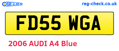 FD55WGA are the vehicle registration plates.