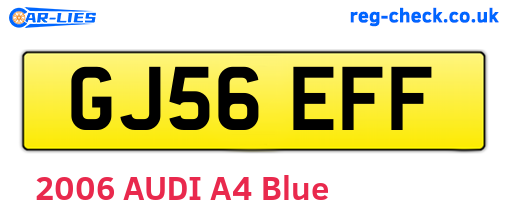 GJ56EFF are the vehicle registration plates.