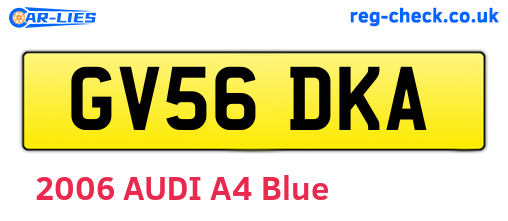 GV56DKA are the vehicle registration plates.