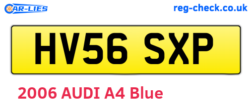 HV56SXP are the vehicle registration plates.