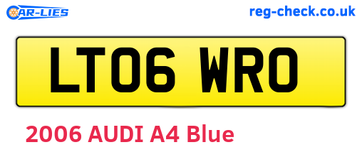 LT06WRO are the vehicle registration plates.