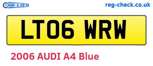 LT06WRW are the vehicle registration plates.