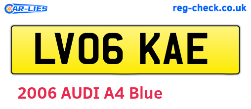 LV06KAE are the vehicle registration plates.