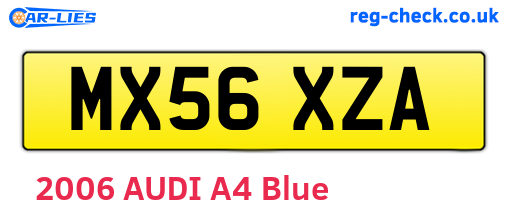 MX56XZA are the vehicle registration plates.